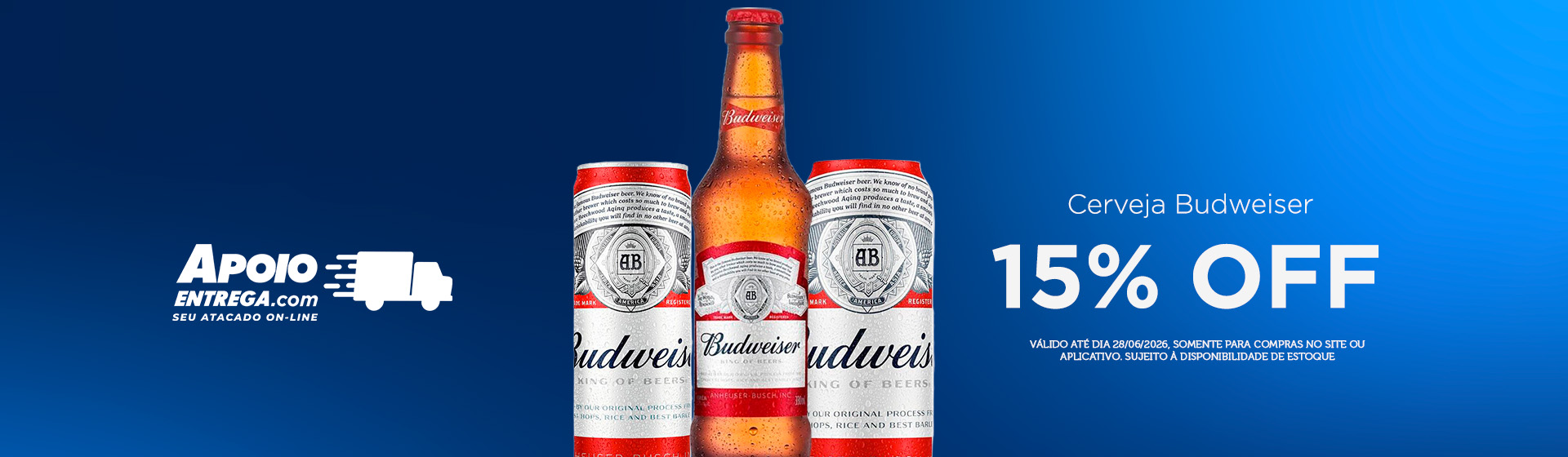 Cerveja Bud de 22 a 28/06